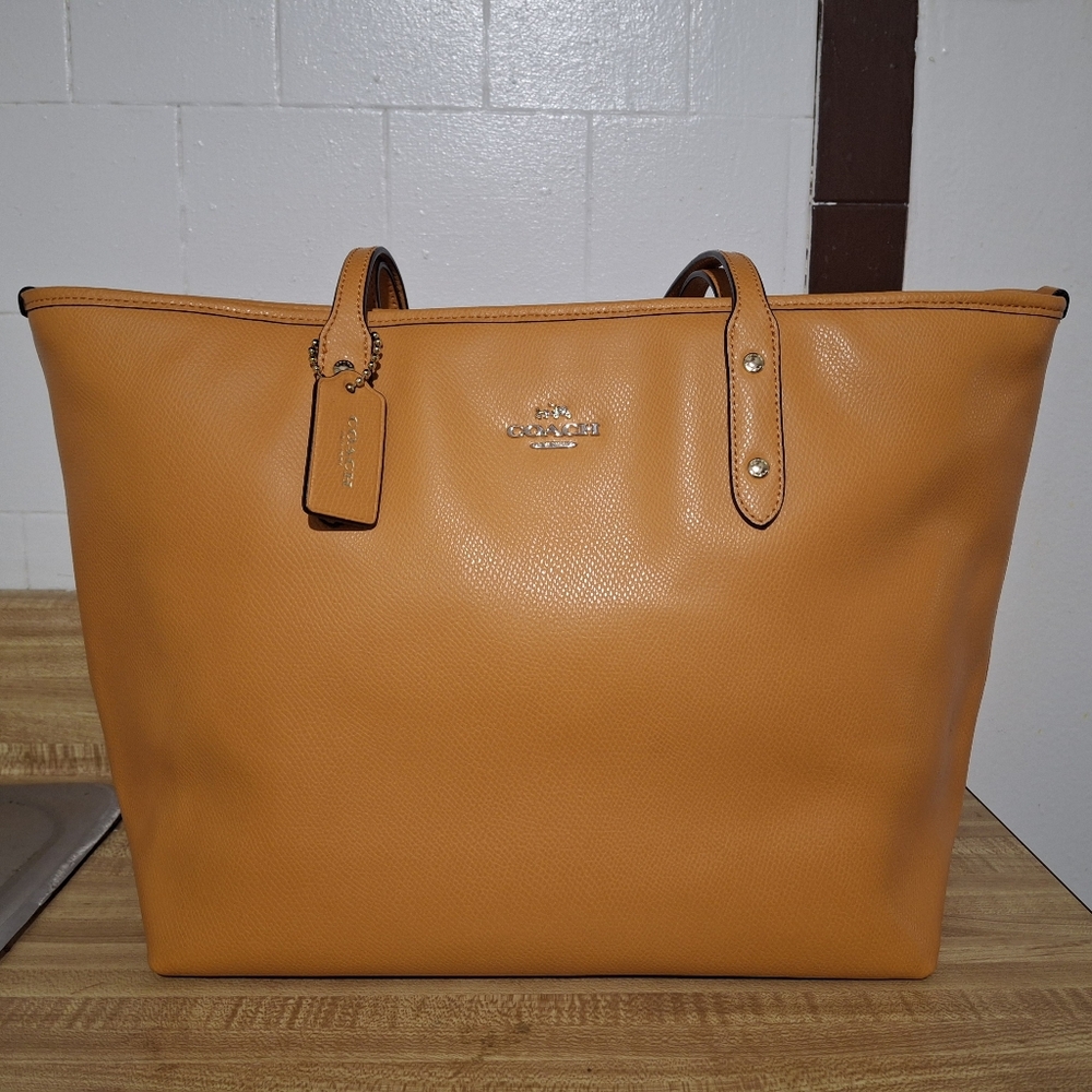 Coach Orange Large City Tote